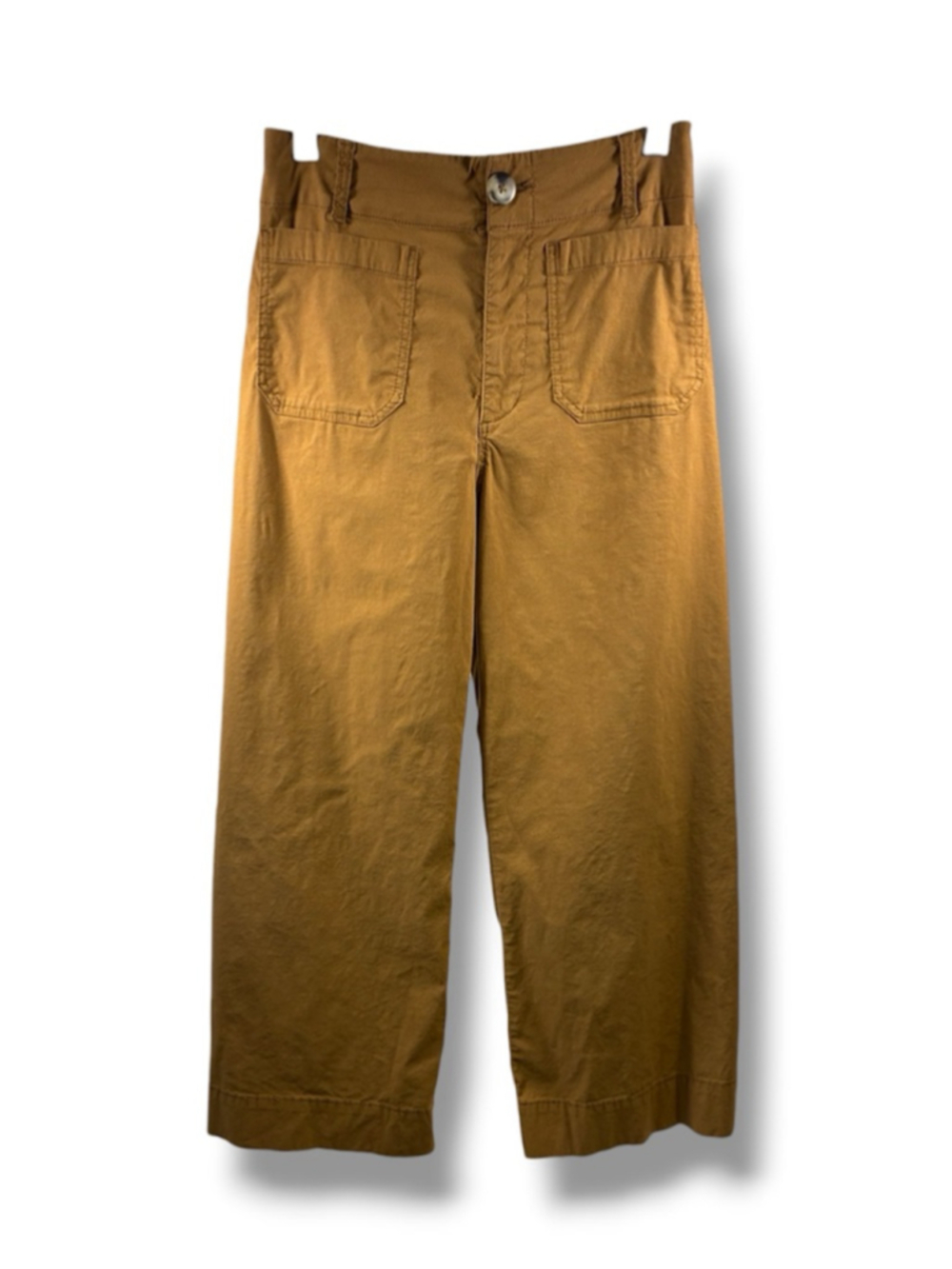 Anthropologie wide Leg Chino Ankle & Cropped Pants in Mustard Brown Size 28